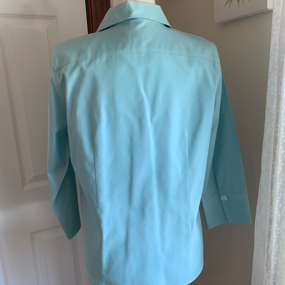 Talbots mint button blouse - Picture 3 of 5